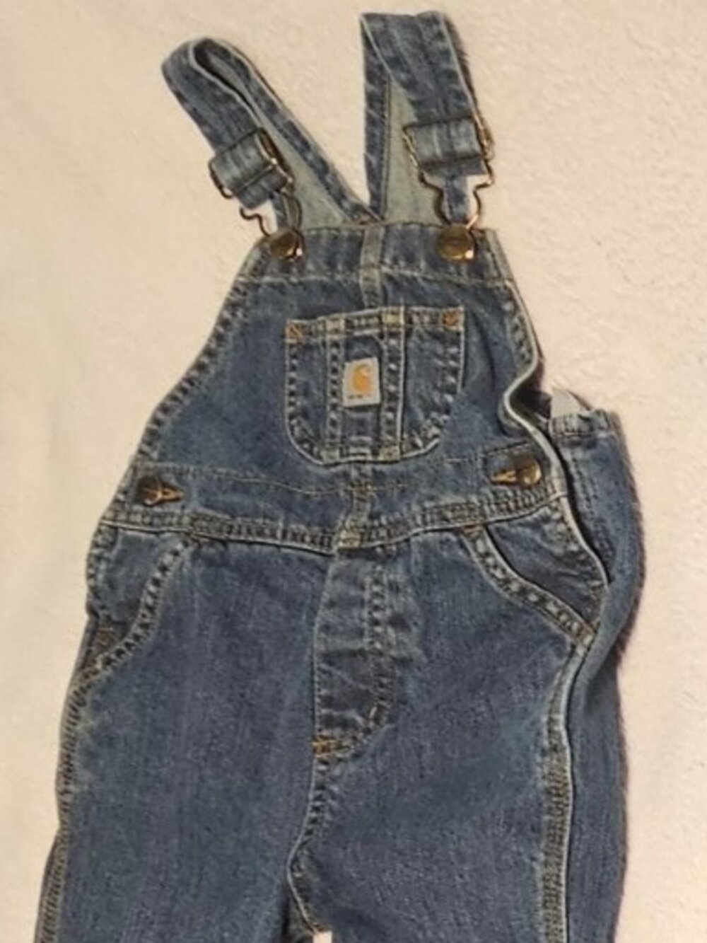 Carhartt Toddler Denim Bib Overalls 2T Kids Workwear Overalls Brass Hardware